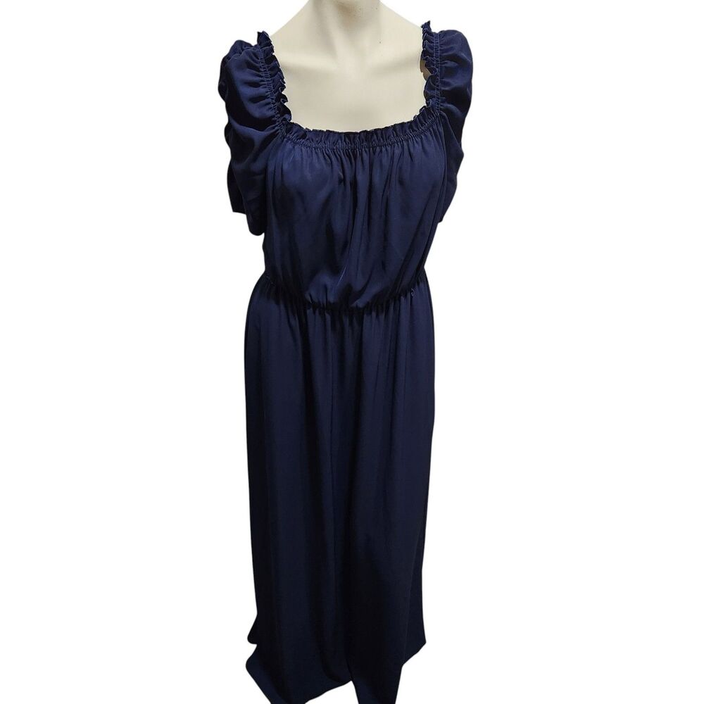 Gal Meets Glam Collection Sydney Maxi Dress Wmns SZ 10 Soft Sheer Overlay Ruffle